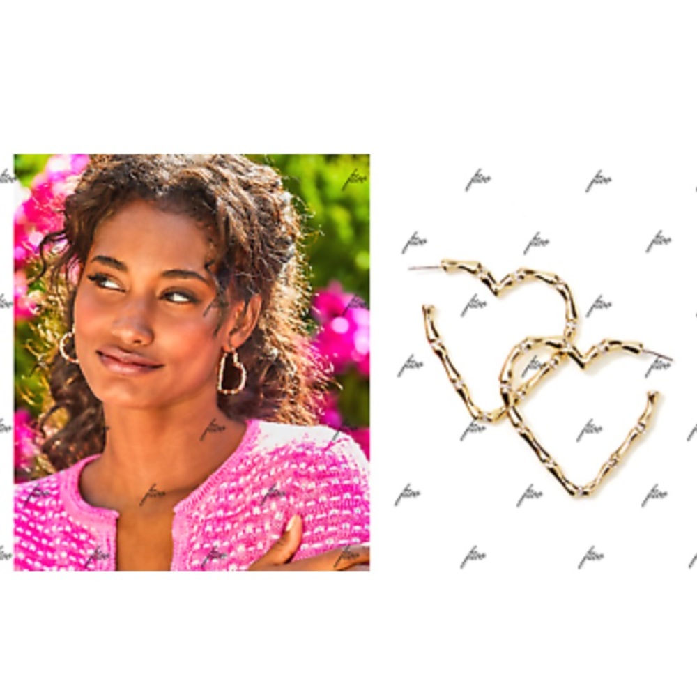 Lilly Pulitzer Heart Shaped Hoop Earrings